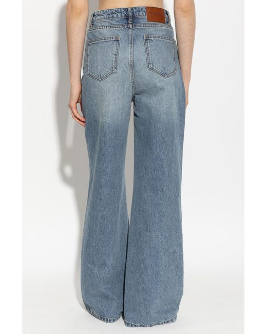 Officine Generale Blue Flared Denim Jeans