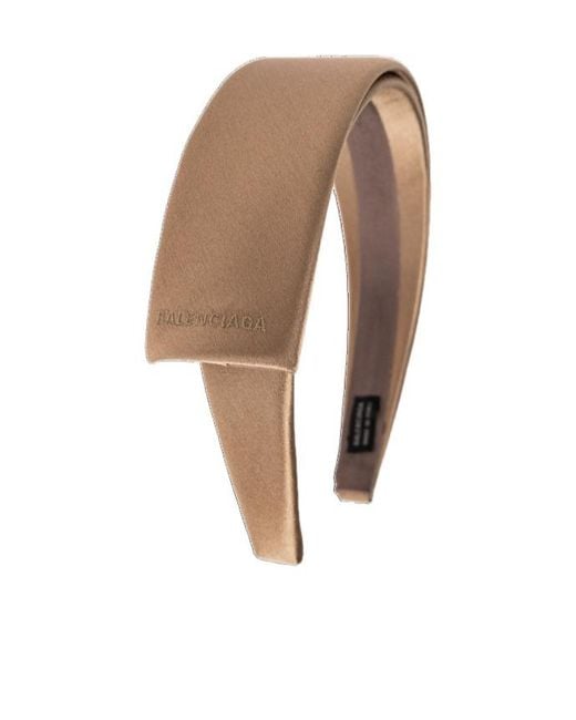 Balenciaga Brown Headband With Embroidered Logo