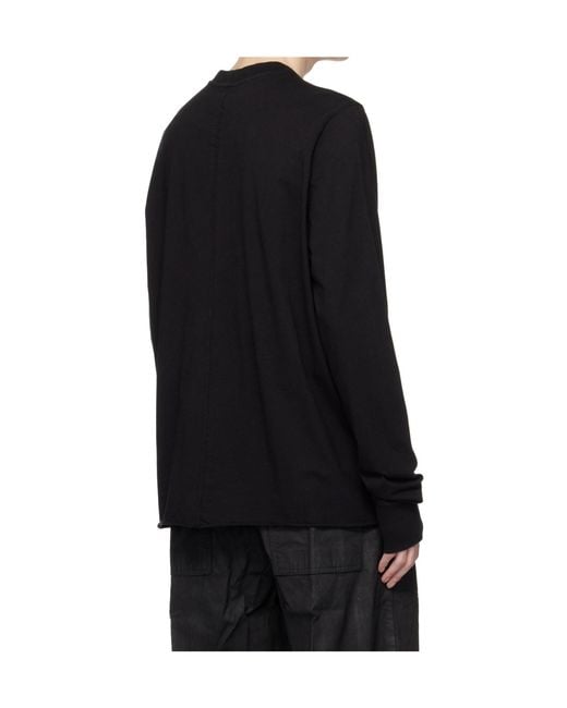 Rick Owens Black Temple Crew Neck Sweatshirt for men