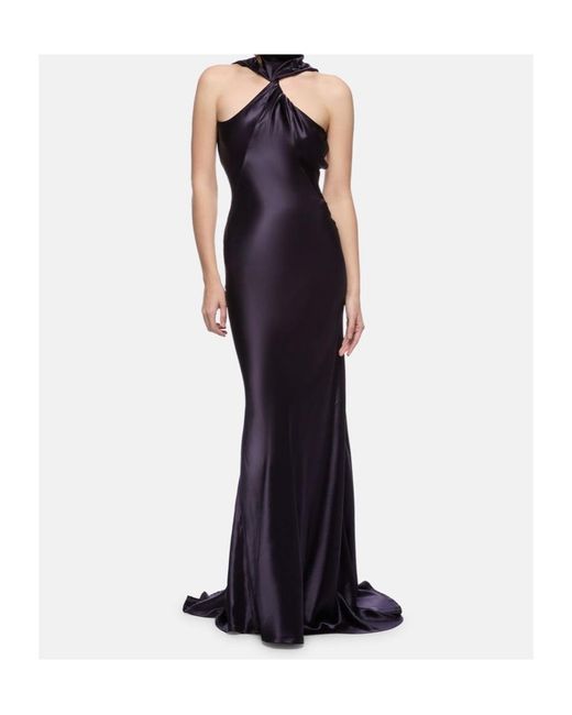 The Attico Purple The Satin Long Dress