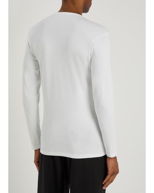 Tom Ford White Henley Stretch-Cotton Top for men