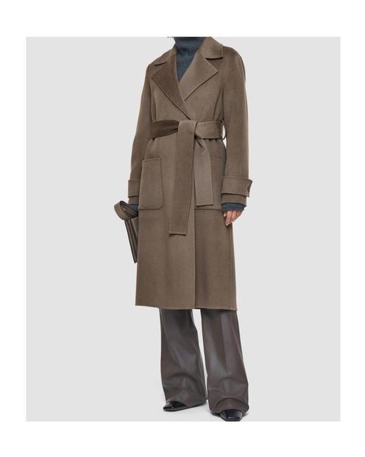Joseph Brown Belted Wrap Coat