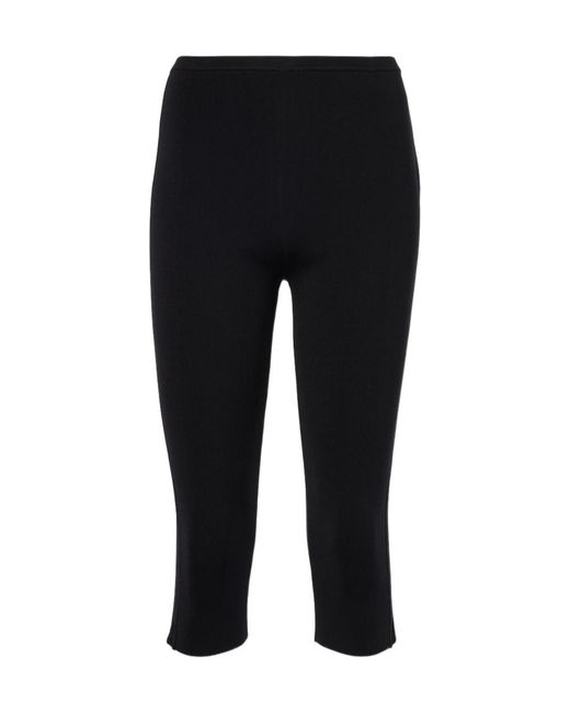 Totême Black Jersey Capri Pants