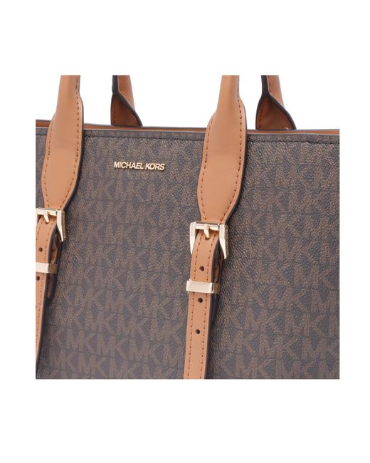 Michael Kors Brown Michael Moore Logo Lettering Tote Bag