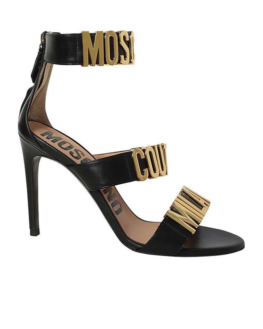Moschino Black Open-Toed High-Heeled Sandals