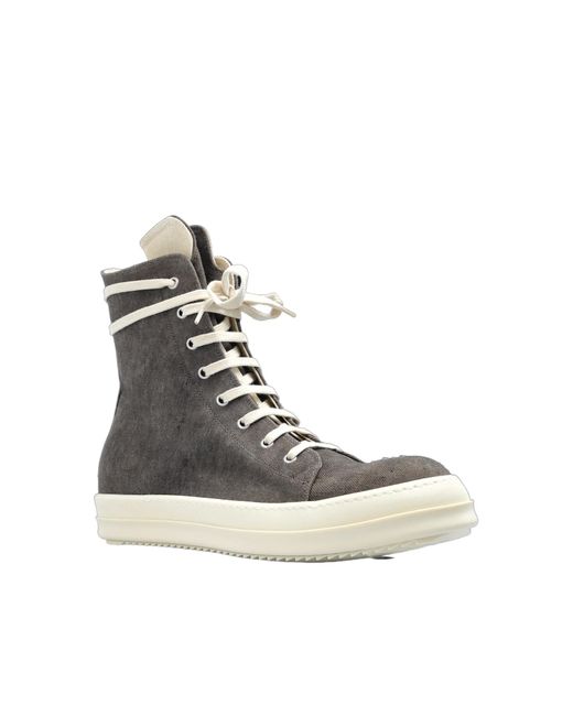 Rick Owens Brown High-Top Zip Sneakers for men