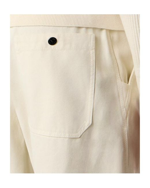 Stone Island Natural Logo Patch Elasticated Hem Trousers for men