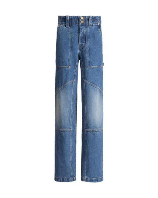 Balmain Blue Denim Carpenter Jeans for men