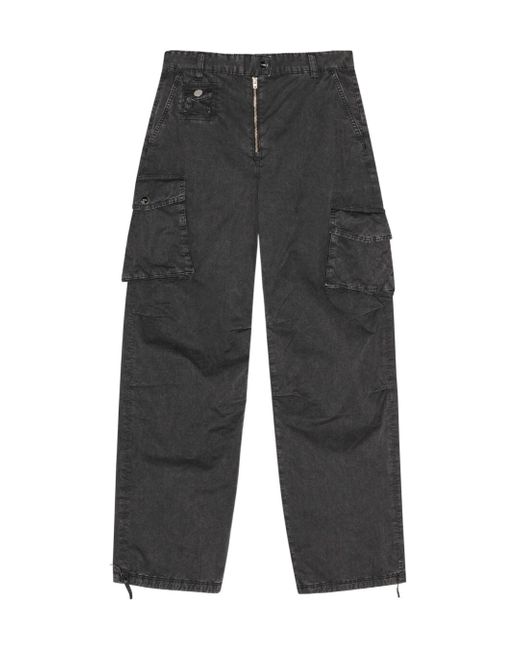 Ganni Gray Drawstring Cargo Trousers