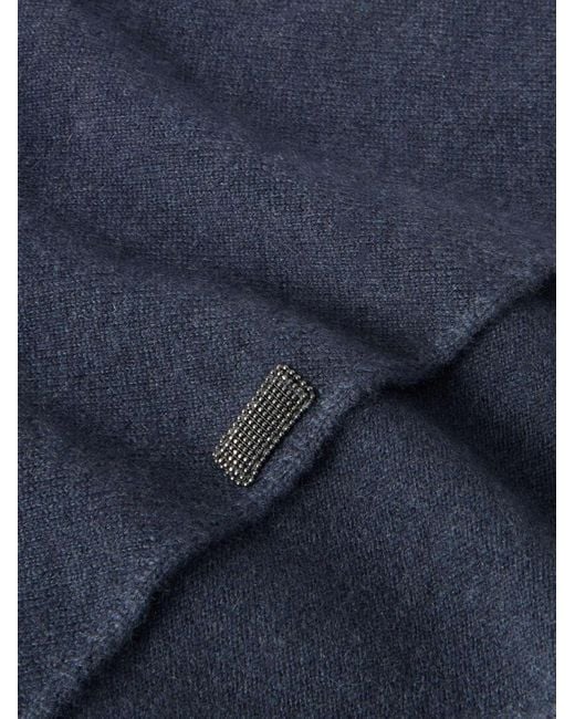 Brunello Cucinelli Blue Beaded Scarf