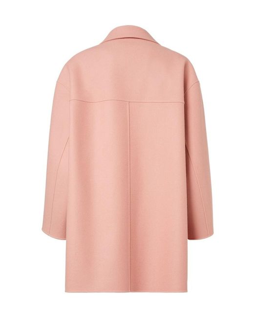 Fendi Pink Double Breasted Pea Coat for men