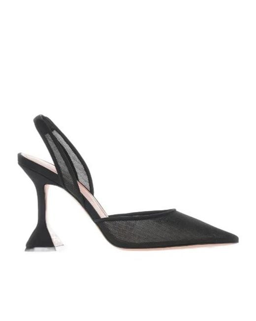 AMINA MUADDI Black Holi Mesh Slingback Pumps