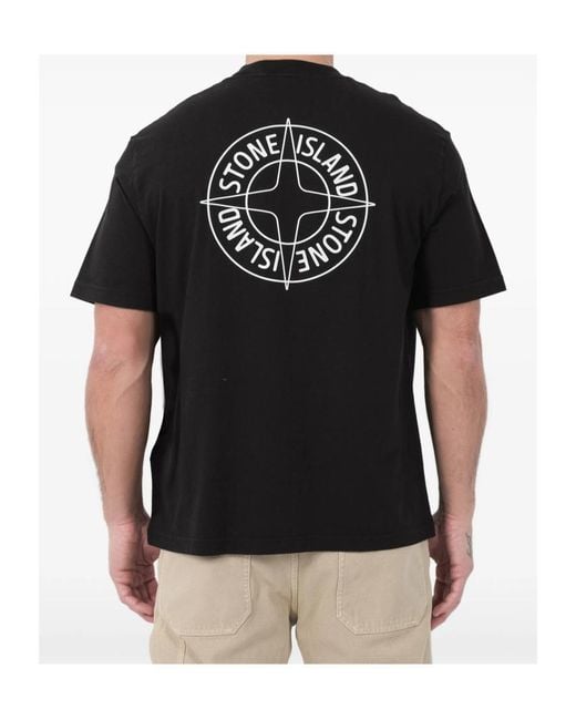 Stone Island Black Crew Neck T-Shirt for men