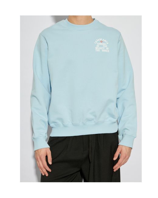 Casablanca Blue Logo Printed Crewneck Sweatshirt for men