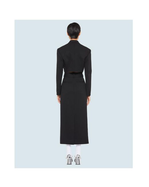 Miu Miu Black Cropped Grain De Poudre Jacket