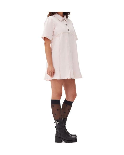 Ganni Pink Denim Mini Dress