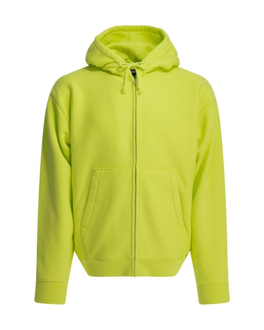 Stussy Green Stüssy Embroidered Logo Zip-Up Hoodie for men