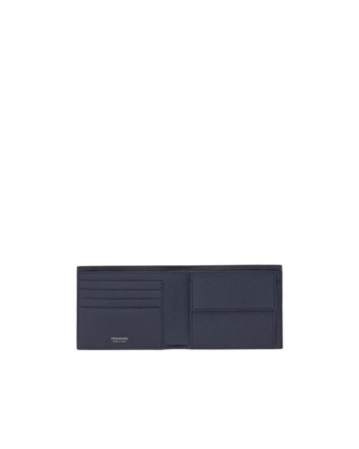 Ferragamo Blue Gancini Bi-Fold Wallet for men