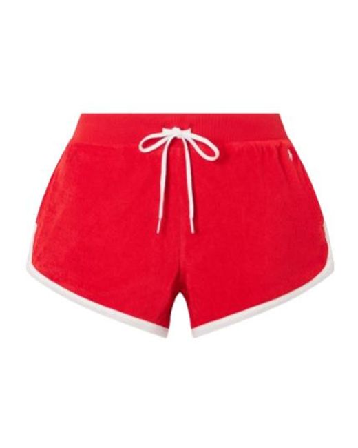 Polo Ralph Lauren Red Cotton Blend Terry Shorts
