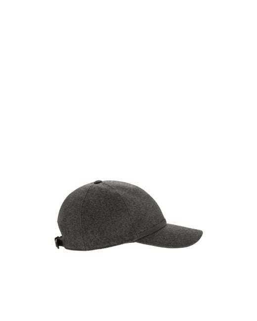Brunello Cucinelli Gray Curved Peak Baseball Cap