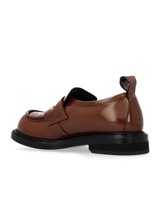 Moschino Brown Round Toe Loafers