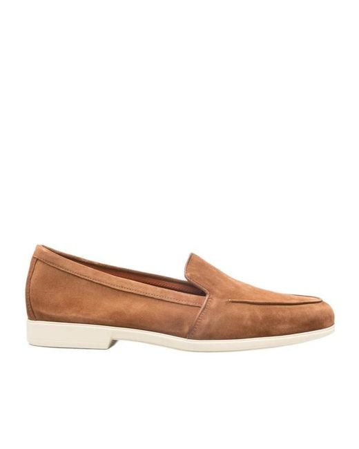 Santoni Brown Malibu Contrasting-Sole Loafers
