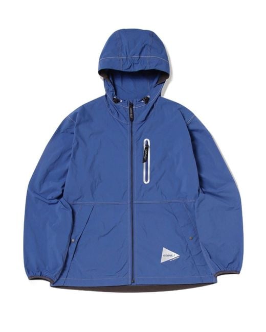 And Wander Blue X Gramicci Brushed Nylon Jacket for men