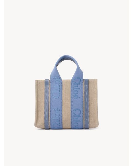 Chloé Blue Chloé Woody Small Tote Bag