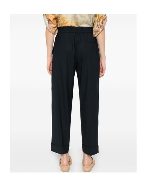 P.A.R.O.S.H. Black Pressed-Crease Trousers