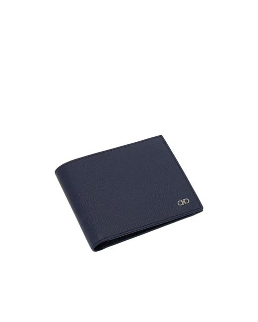 Ferragamo Blue Gancini Bi-Fold Wallet for men