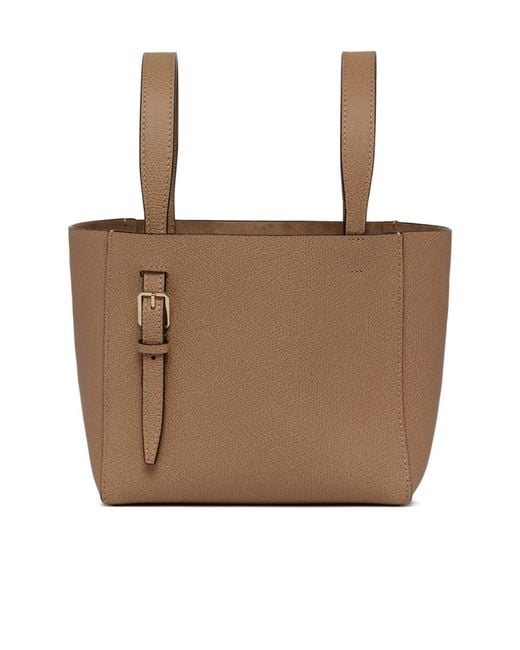 Valextra Brown Mini Soft Bucket Bag
