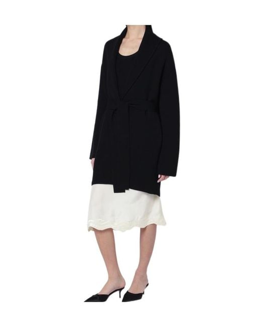 Totême  Black Totême Single-Breasted Belted Coat
