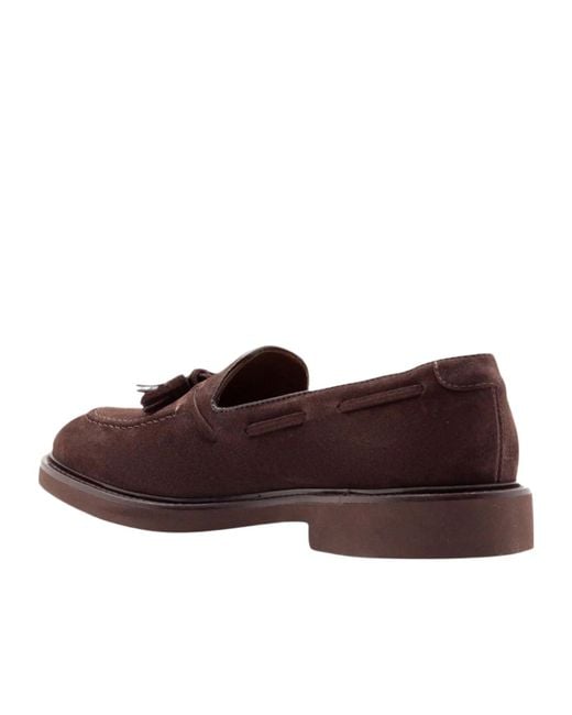 Doucal's Brown Tassel Moccasins for men