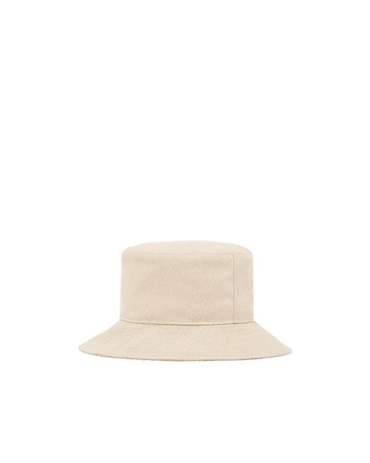 Emporio Armani White Logo Appliqué Bucket Hat