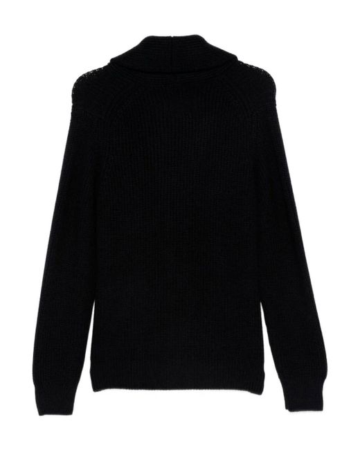 Drumohr Black Shawl-Collar Buttoned Cardigan for men