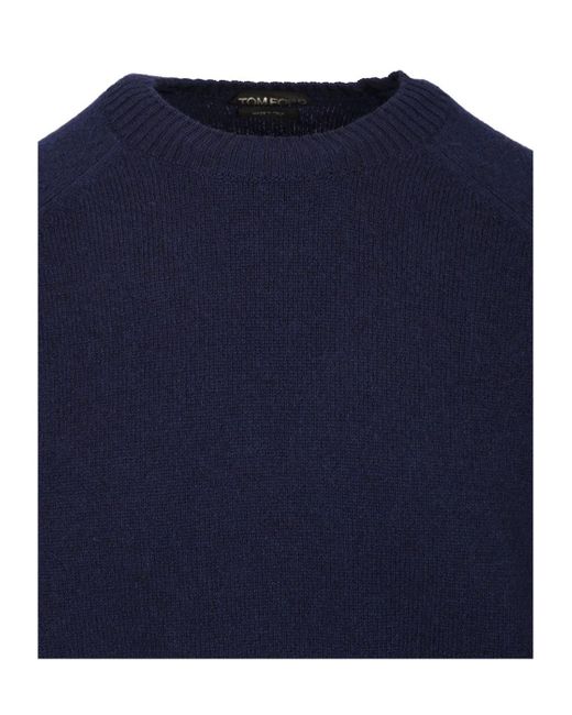 Tom Ford Blue Crewneck Knitted Jumper for men