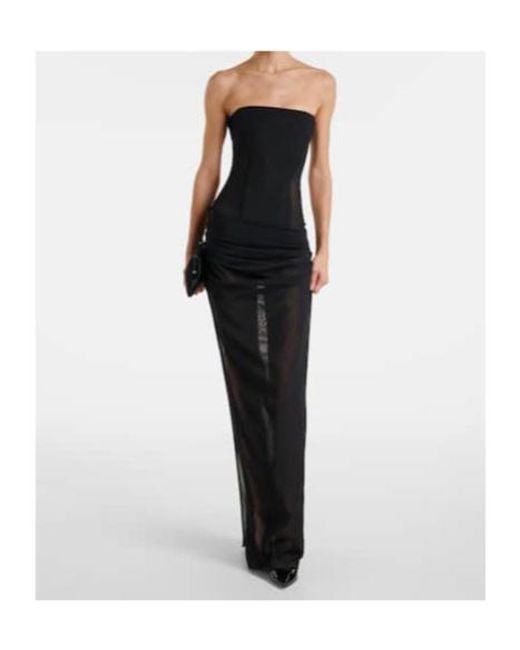 Alex Perry Black Sheer Strapless Corset Dress