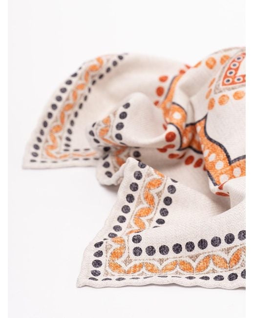 Brunello Cucinelli Pink Floral Printed Square Scarf for men