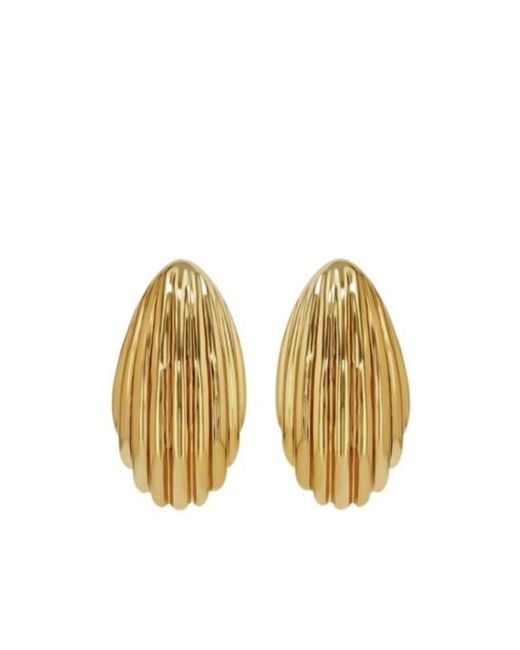 Anine Bing Metallic Sculpted Drop Earrings