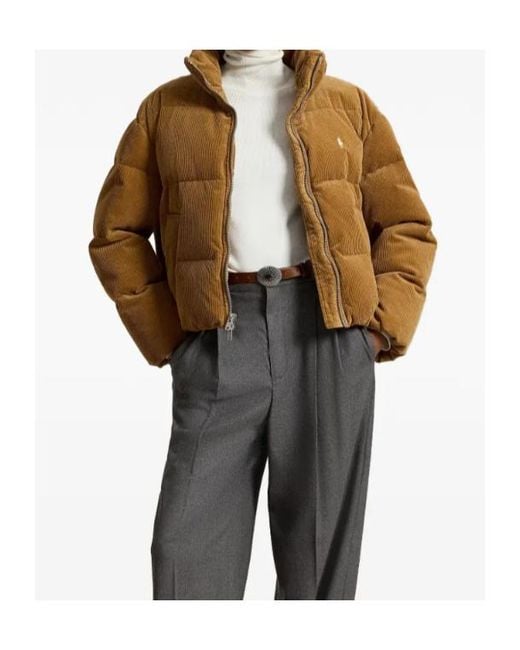Polo Ralph Lauren Brown Corduroy-Effect Quilted Jacket