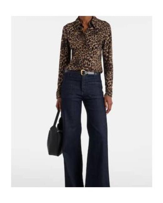 Nili Lotan Brown Celestine Leopard-Print Shirt