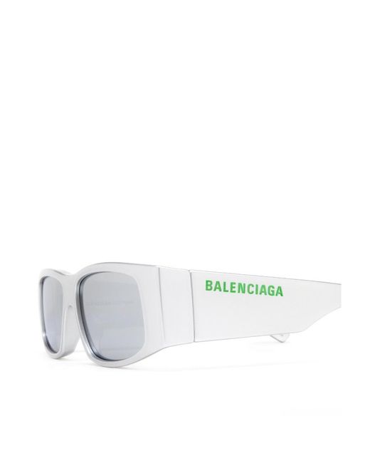 Balenciaga White Eyewear Rectangular Frame Sunglasses for men