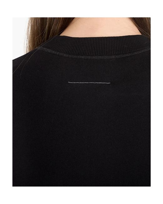 MM6 by Maison Margiela Black Crew-Neck Sweatshirt for men