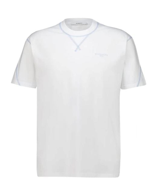 Givenchy White Logo Printed Crewneck T-Shirt for men