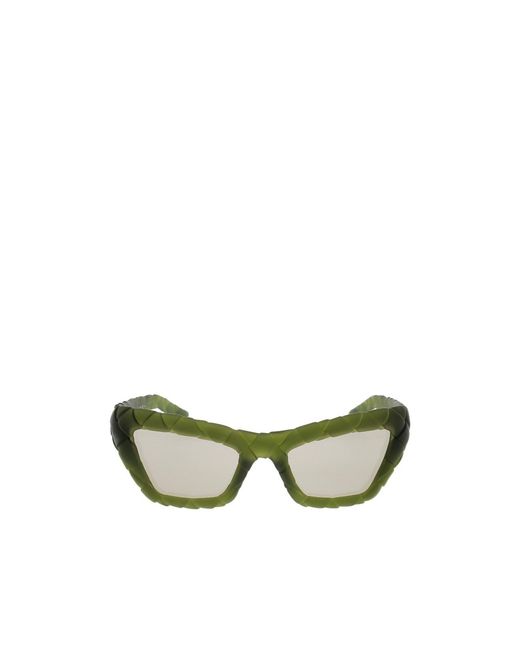 Bottega Veneta Green Eyewear Cat-Eye Frame Sunglasses
