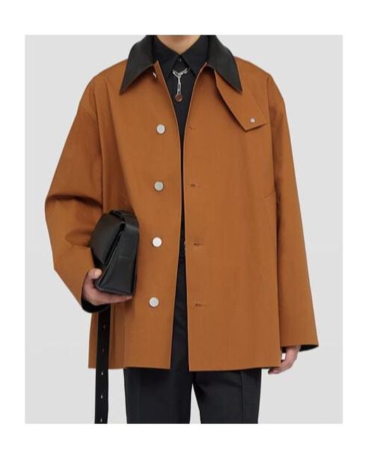 Jil Sander Brown Lightweight Caban Coat for men