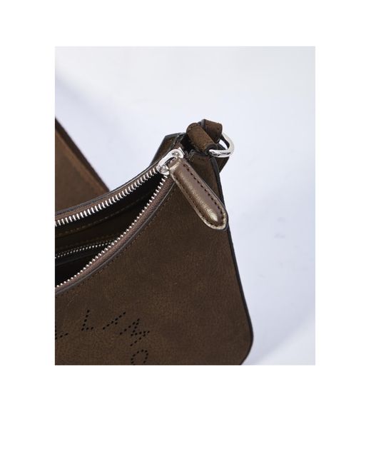 Stella McCartney Brown Alter Logo Zipped Shoulder Bag