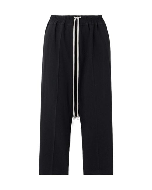 Rick Owens Blue Drawstring Straight Leg Pants