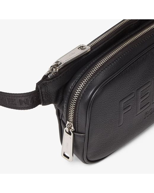 Fendi Black Logo Embossed Belt Bag for men