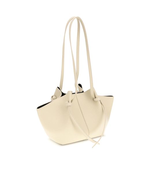 Yuzefi White Large Mochi Leather Shoulder Bag